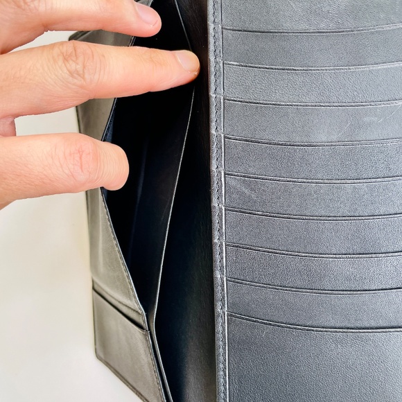 Ghurka Black Leather Breast Pocket Long Bifold Wallet - Picture 9 of 11